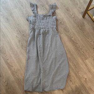 Old Navy Black and White Checkered Midi Dress